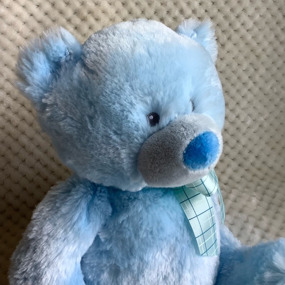 BABY GANZ My First Teddy Plush Blue Bear Stuffed Animal Toy Embroidered Eyes - Picture 8 of 13